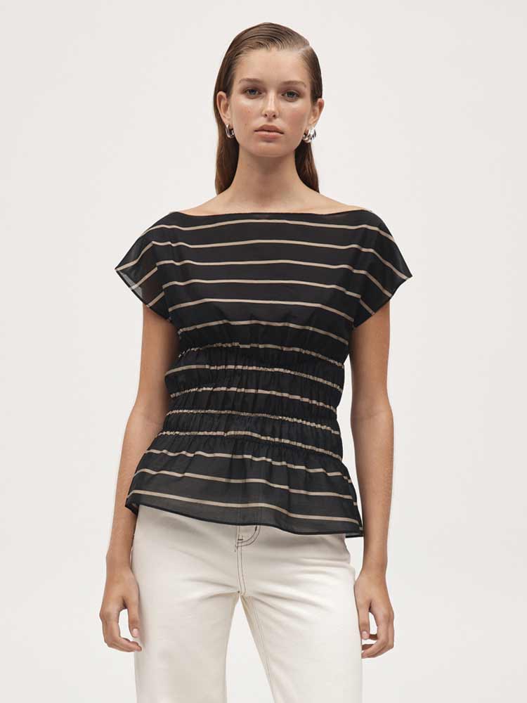 Aida Top Black Stripe