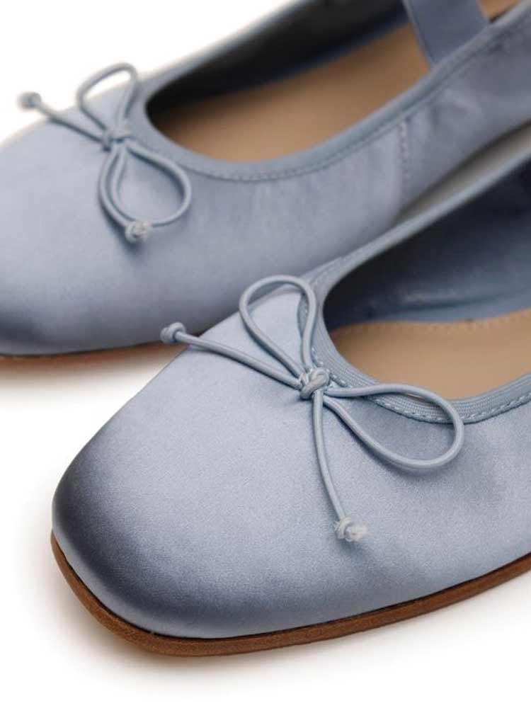 Ballet Flat Blue Capri Satin