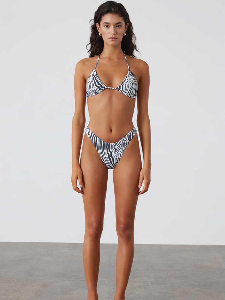 Halter Bikini Ripple Stripe