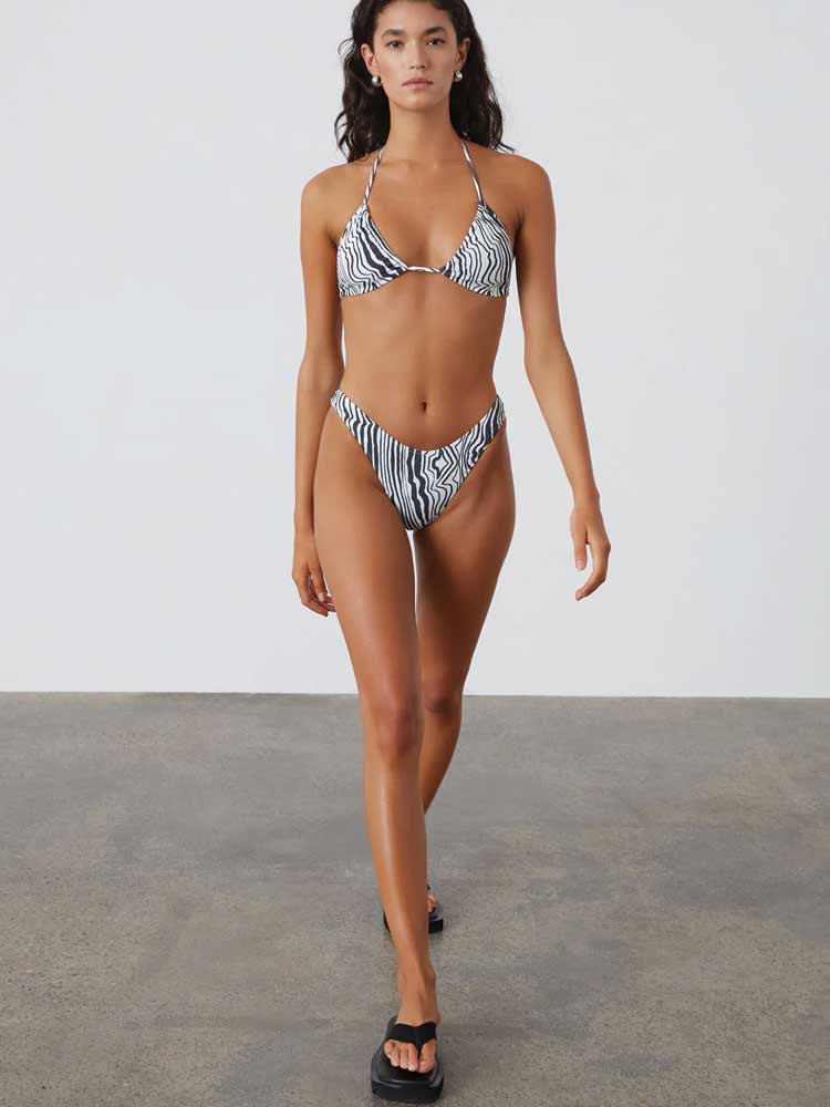 Halter Bikini Ripple Stripe