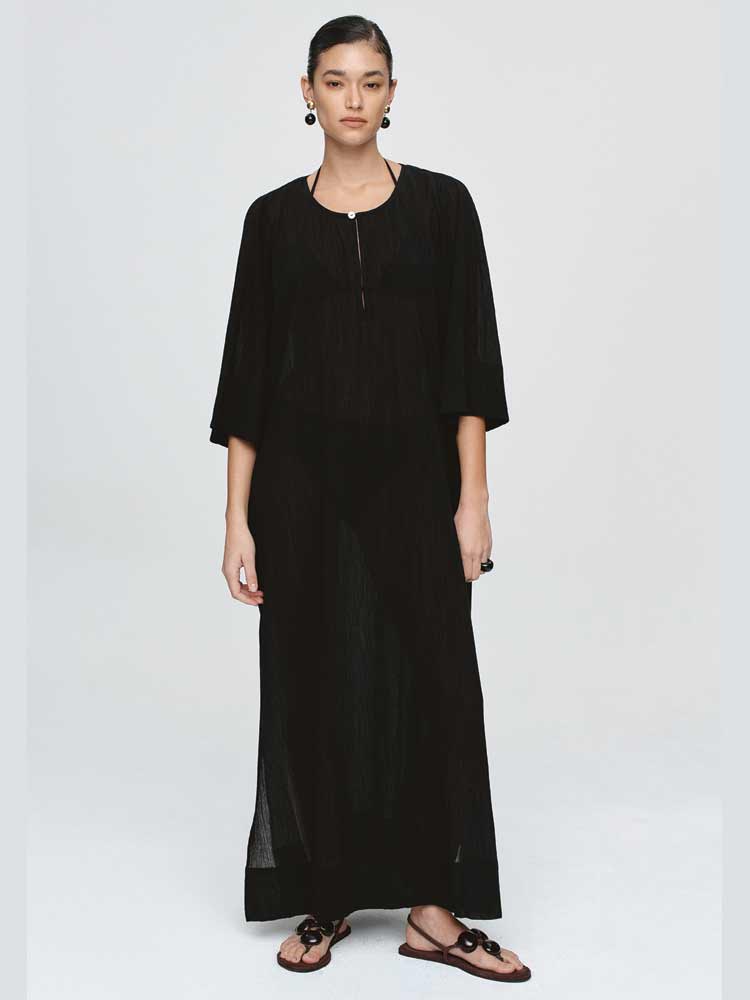 Kaftan Black Crinkle
