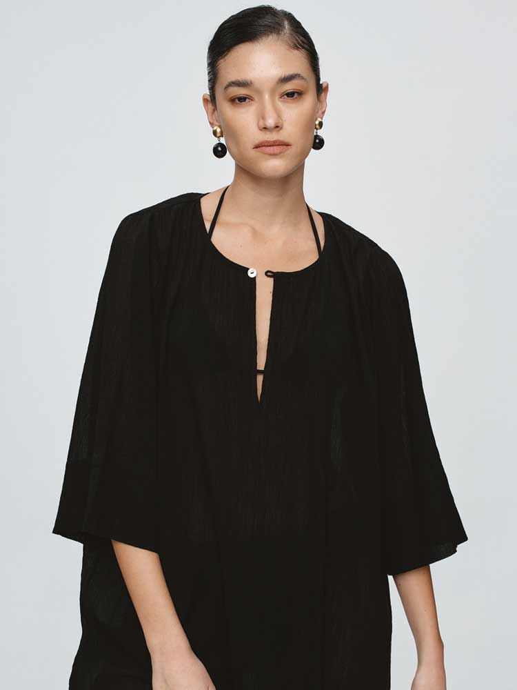 Kaftan Black Crinkle