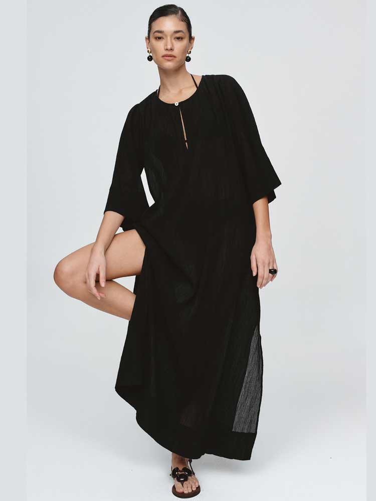 Kaftan Black Crinkle
