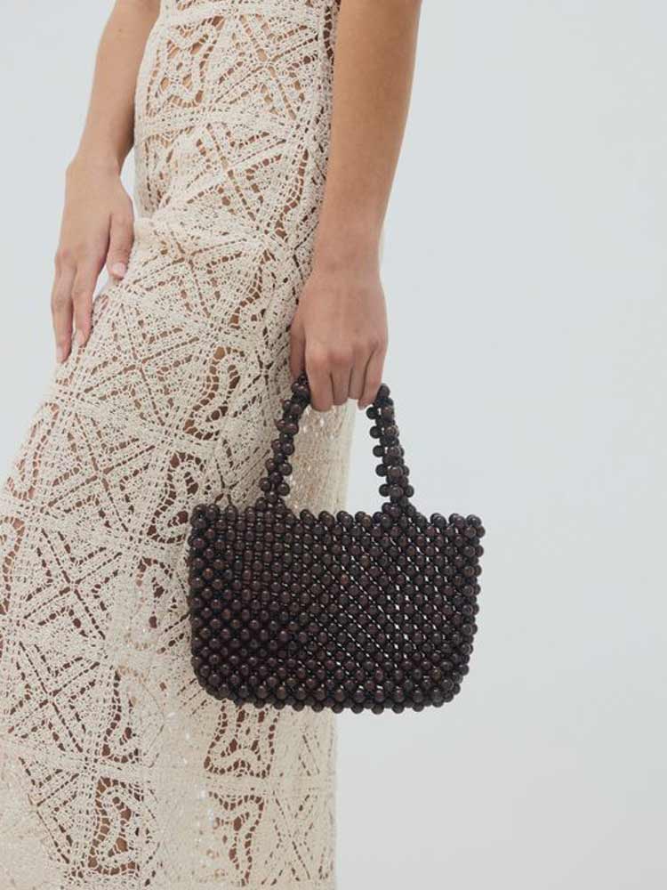 Bonbon Beaded Bag Brown