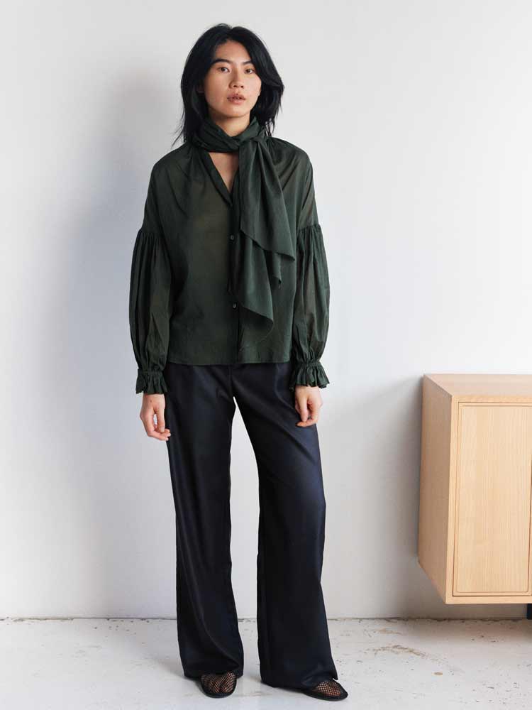 Bow Blouse Organic Cotton Jungle