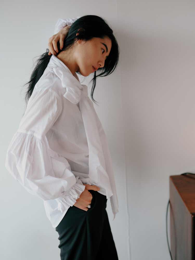 Bow Blouse Cotton Lawn White