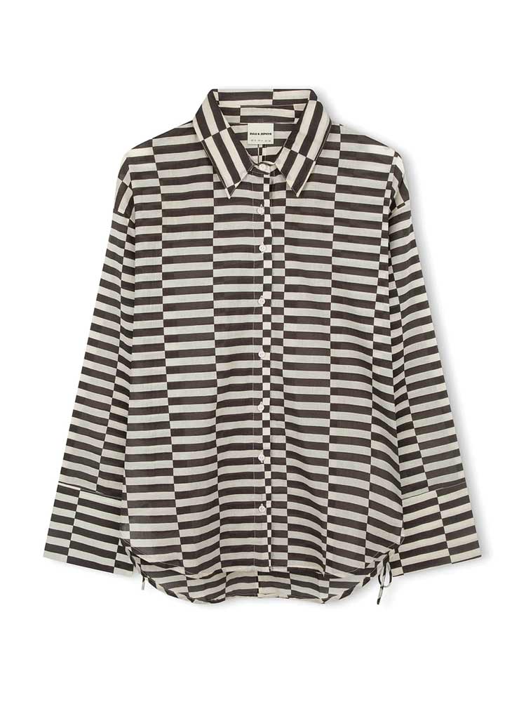 Cocoa Grid Cotton Shirt