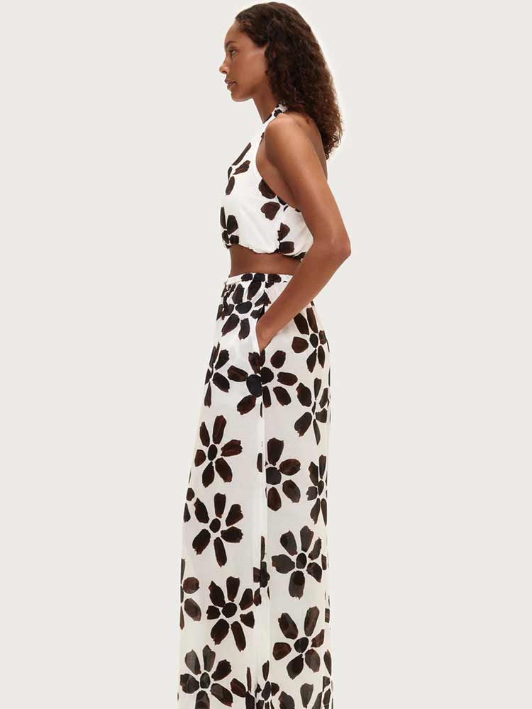 Cotton Pant Chocolate Flower