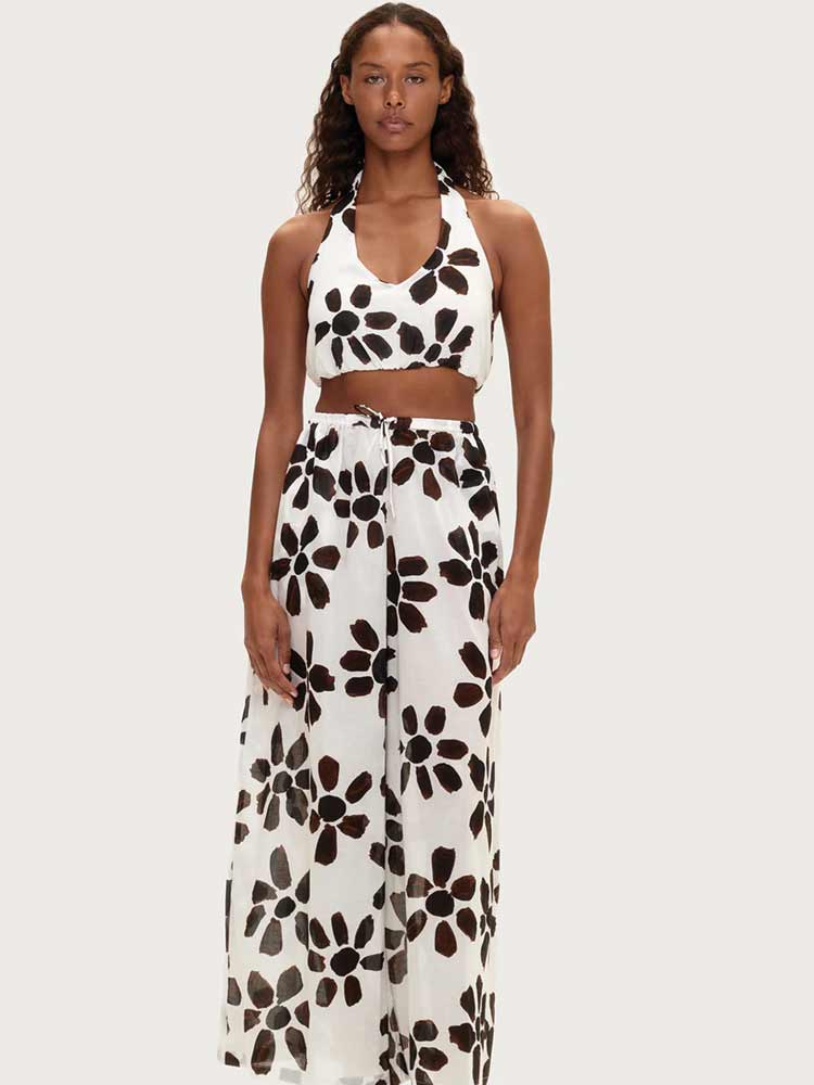 Cotton Pant Chocolate Flower