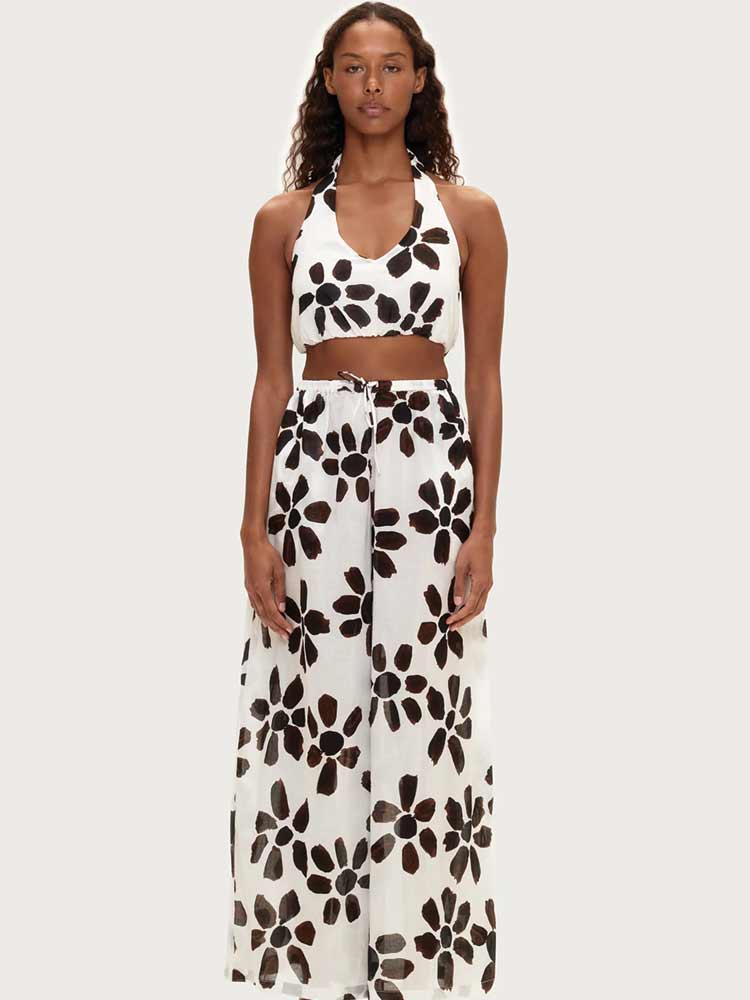 Cotton Pant Chocolate Flower