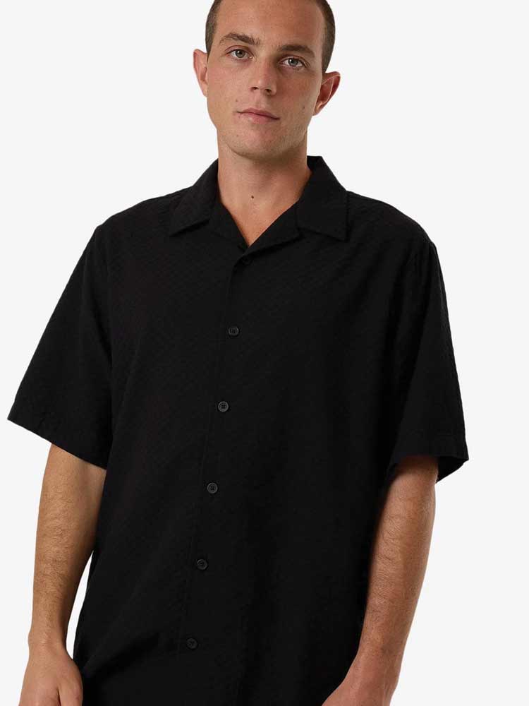 Distortion Bowling Shirt Black