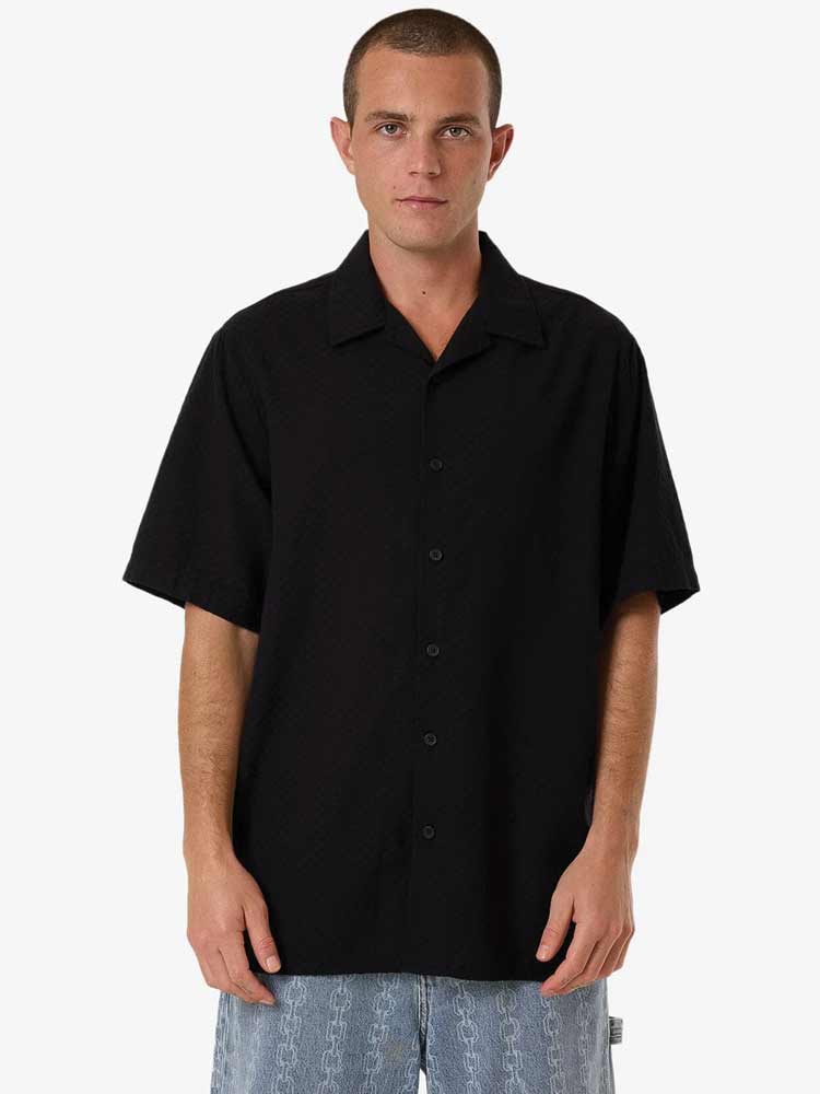 Distortion Bowling Shirt Black