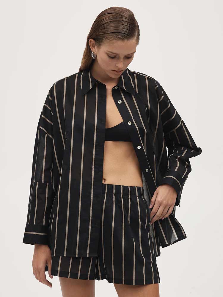 Edie Shirt Black Stripe