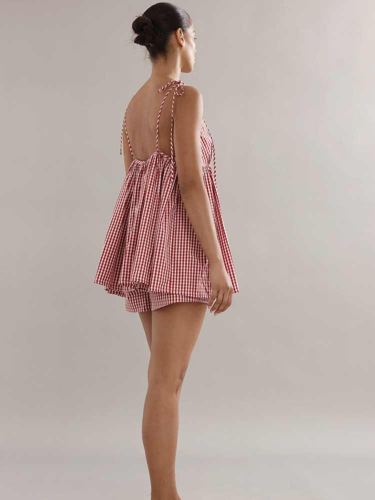 Esther Top Red Gingham