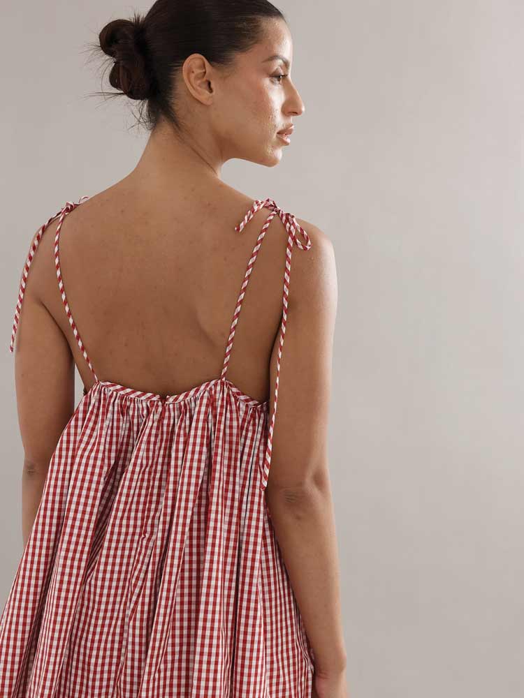 Esther Top Red Gingham