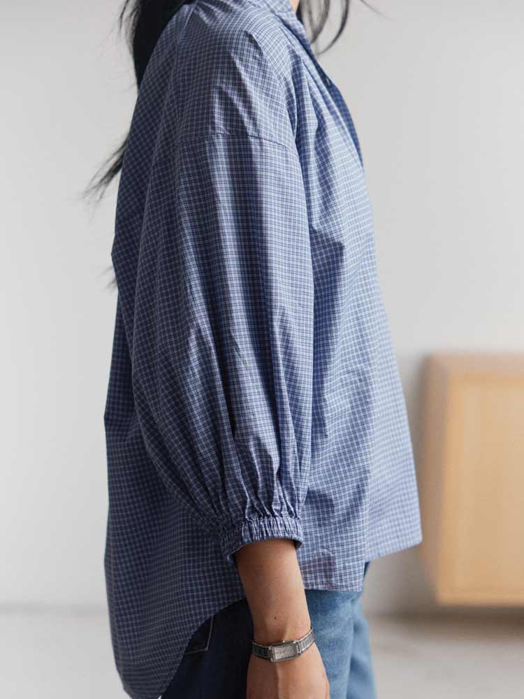 Everyday Blouse Albini Check Smoke Blue