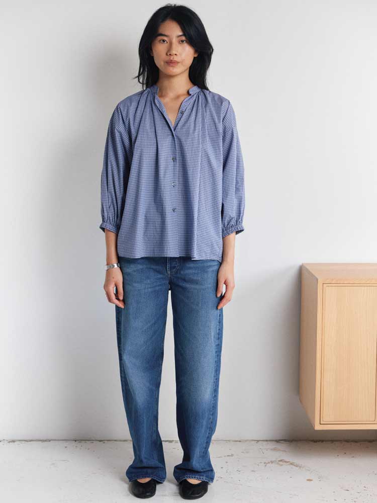 Everyday Blouse Albini Check Smoke Blue