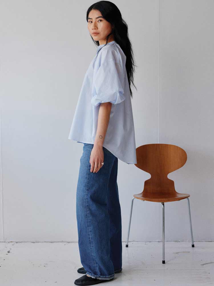Everyday Blouse Pale Blue Stripe