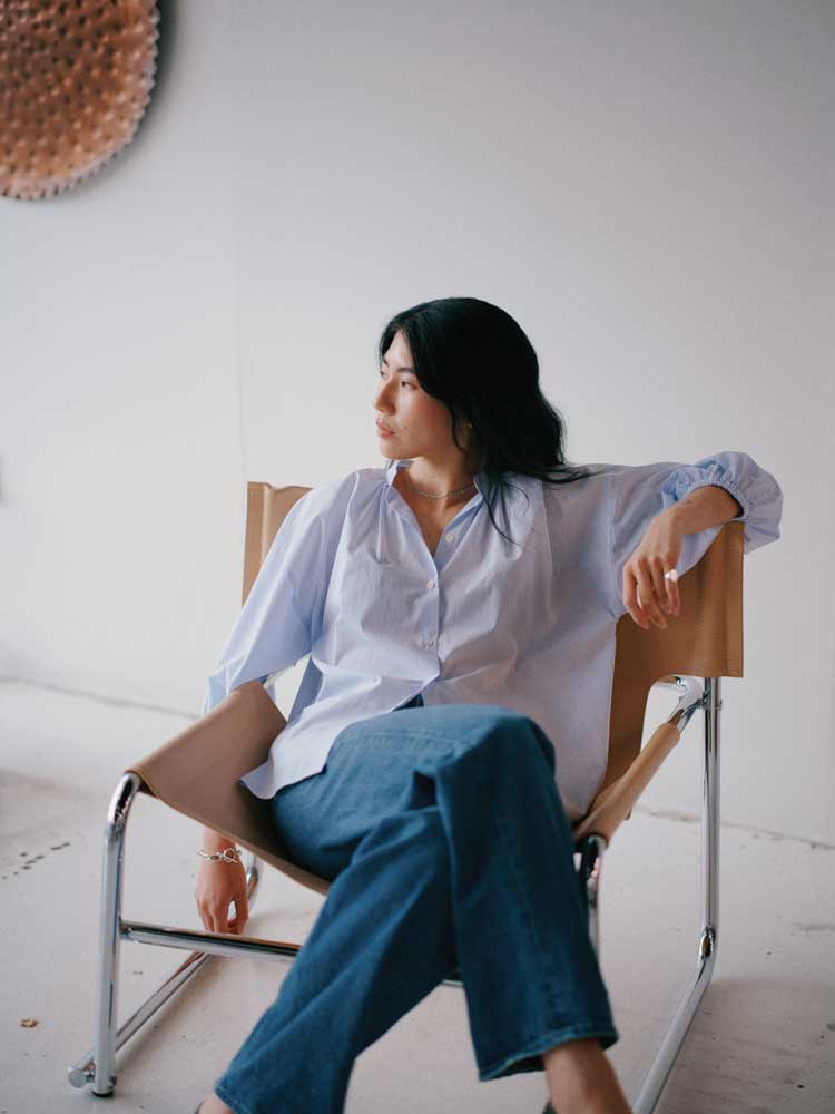 Everyday Blouse Pale Blue Stripe