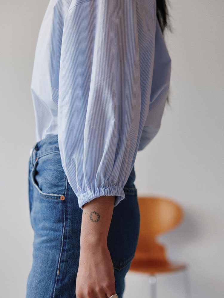 Everyday Blouse Pale Blue Stripe