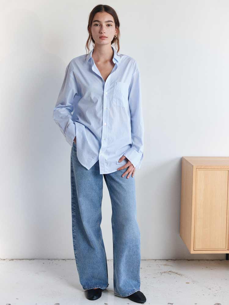 Jimmy Shirt Shadow Stripe Pale Blue