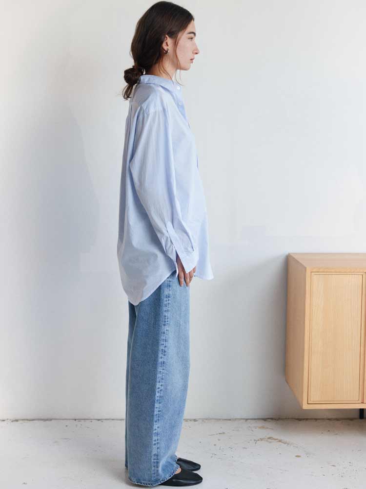 Jimmy Shirt Shadow Stripe Pale Blue