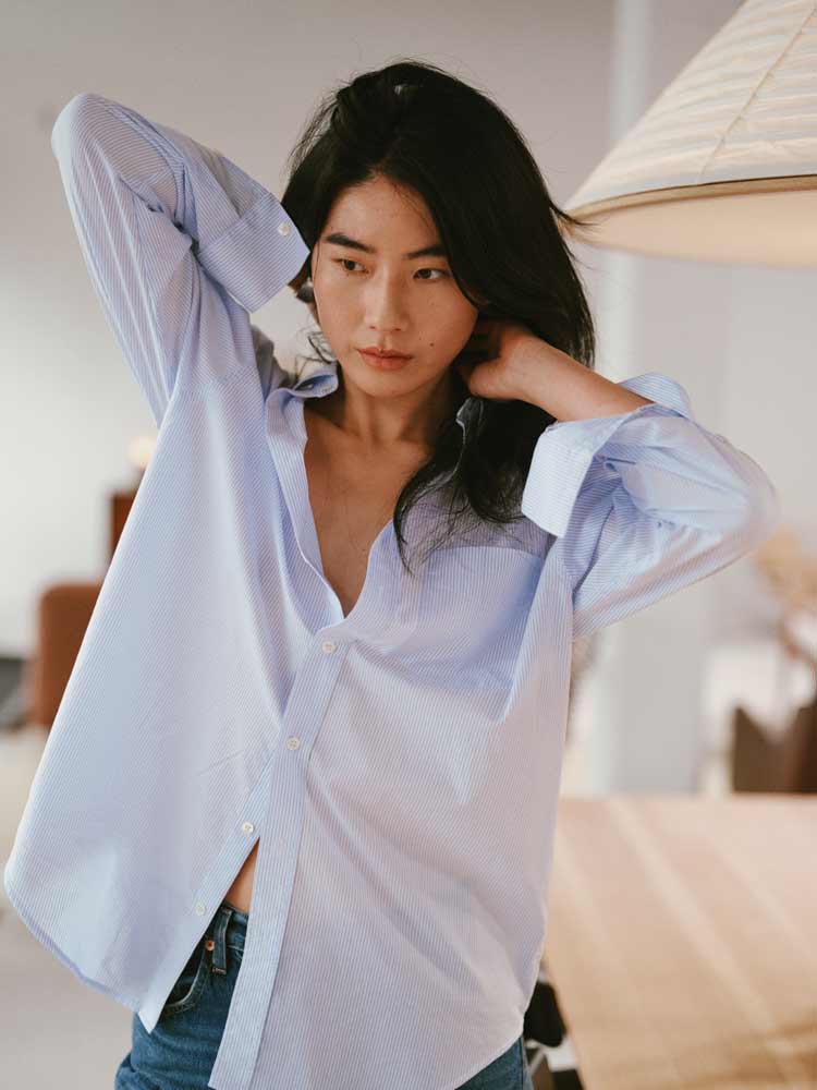Jimmy Shirt Shadow Stripe Pale Blue