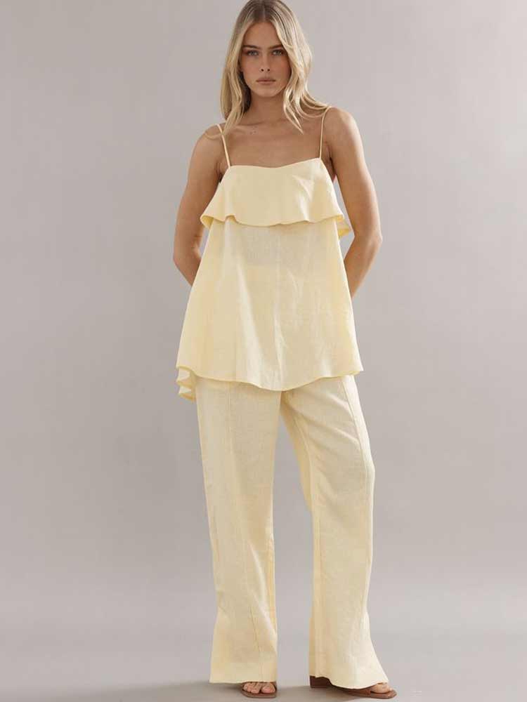 Jimmy Jogger Yellow Linen