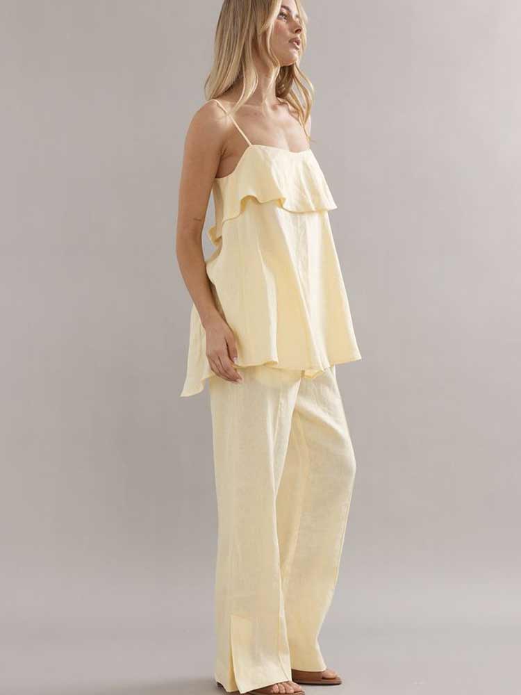 Jimmy Jogger Yellow Linen