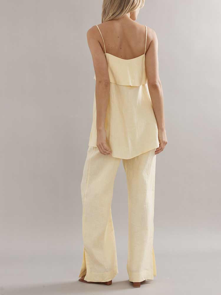 Jimmy Jogger Yellow Linen