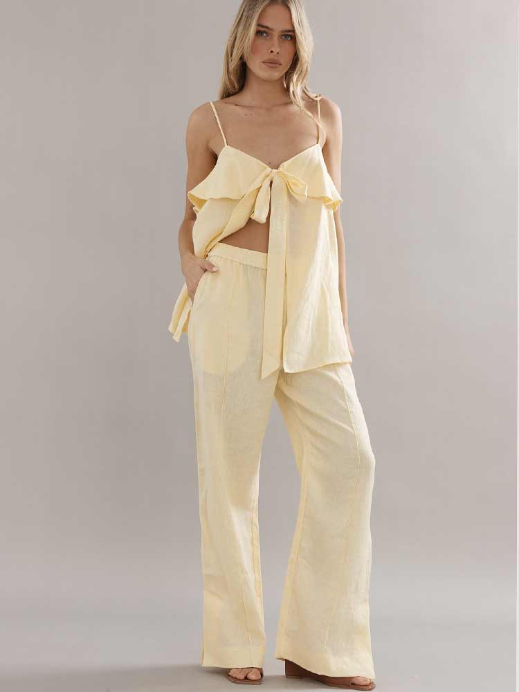 Jimmy Jogger Yellow Linen
