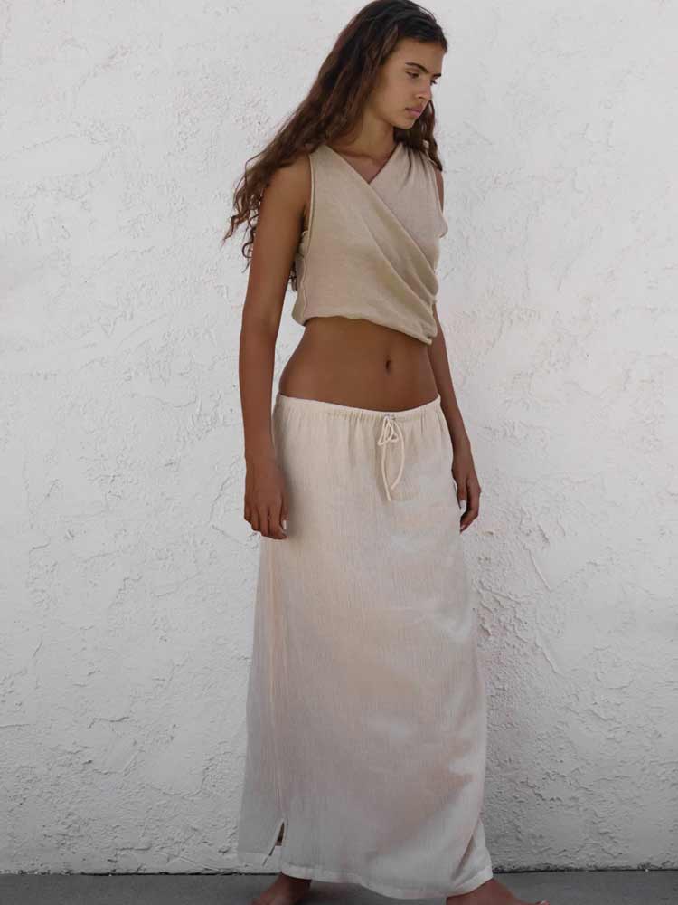 Stone Textured Maxi Skirt