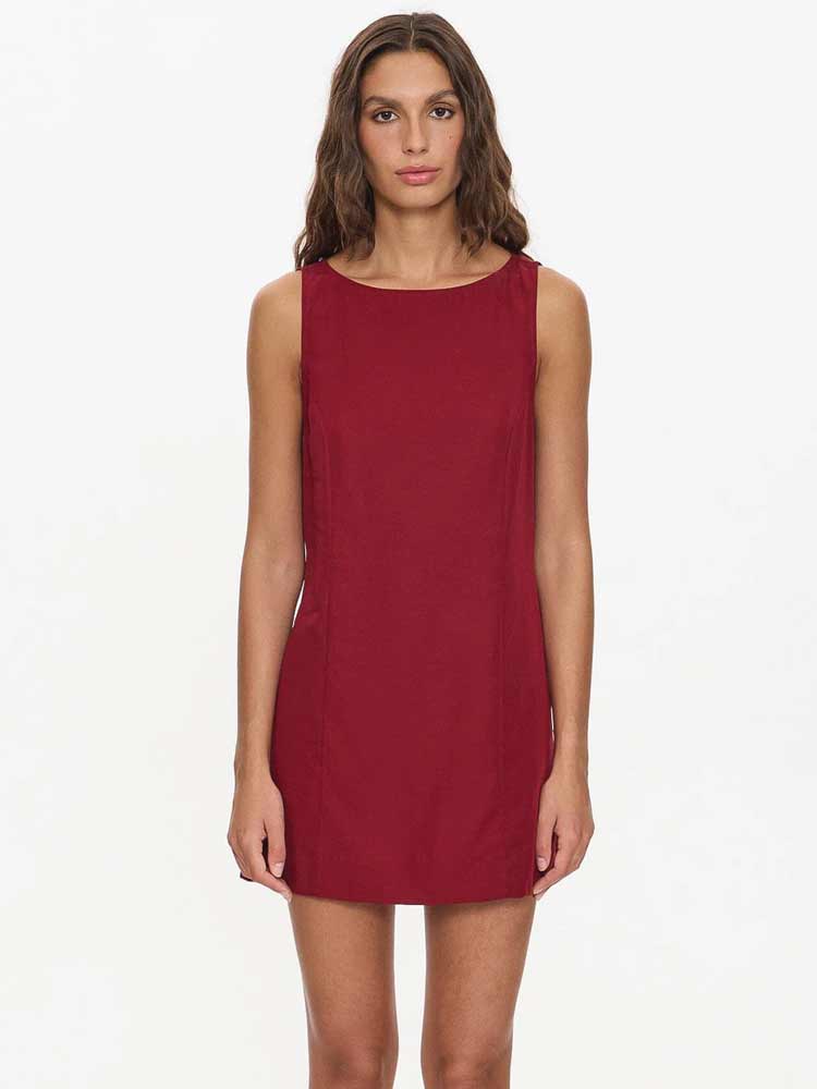 Knox Mini Dress Garnet Red