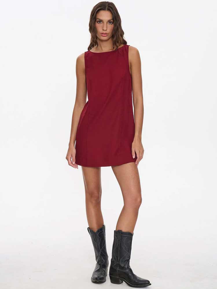 Knox Mini Dress Garnet Red