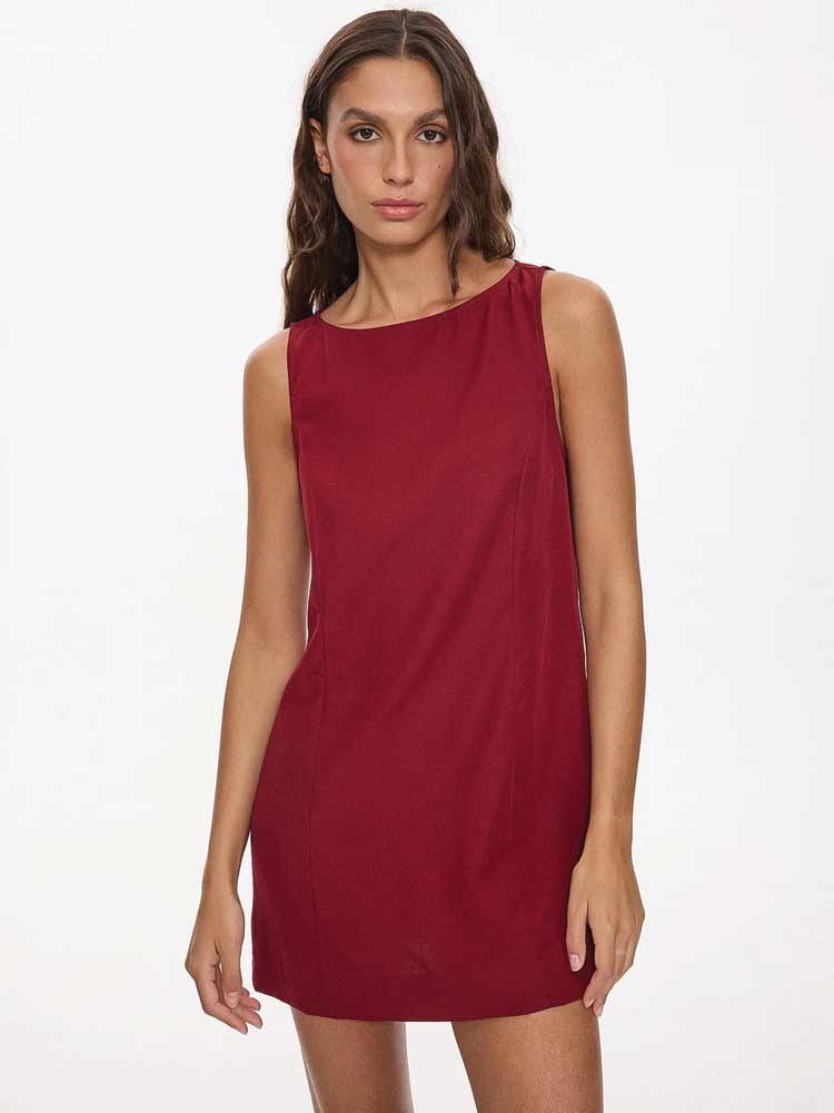 Knox Mini Dress Garnet Red
