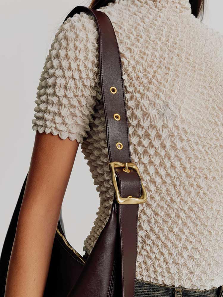 Large Everyday Croissant Buckle Bag Chocolate