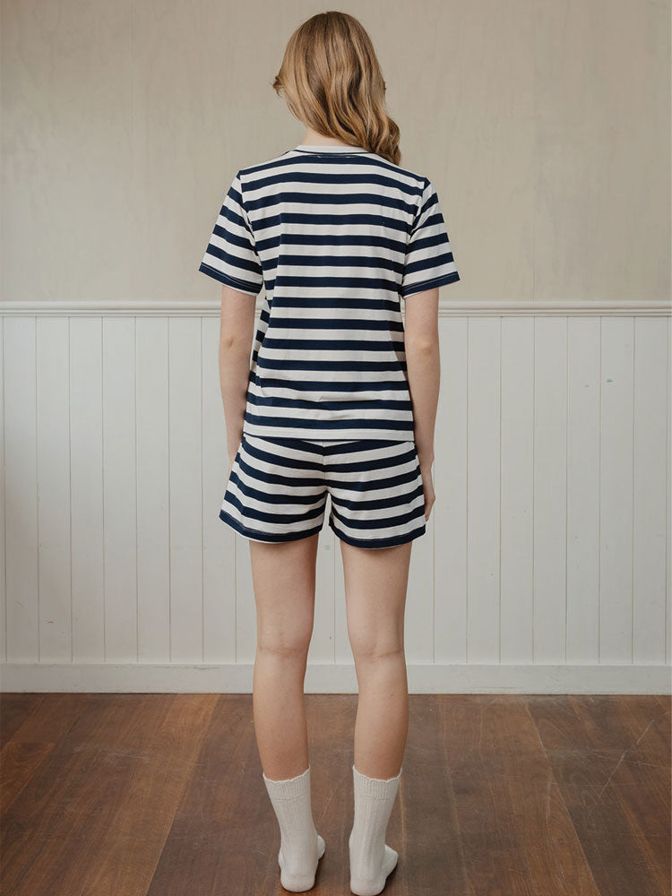Lounge Shorts Navy Stripe