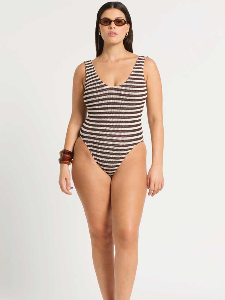 Mara 1 Piece Sable Dot Stripe