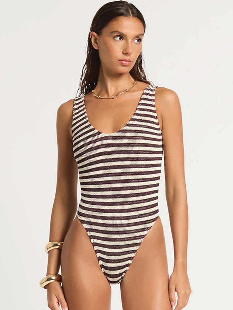 Mara 1 Piece Sable Dot Stripe