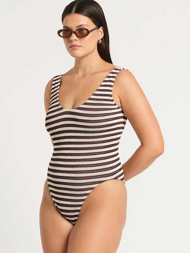 Mara 1 Piece Sable Dot Stripe