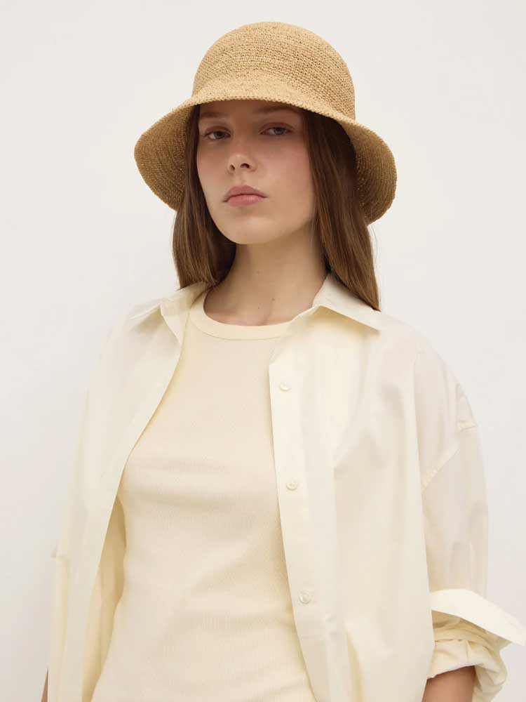 Raffia Bucket Hat Natural