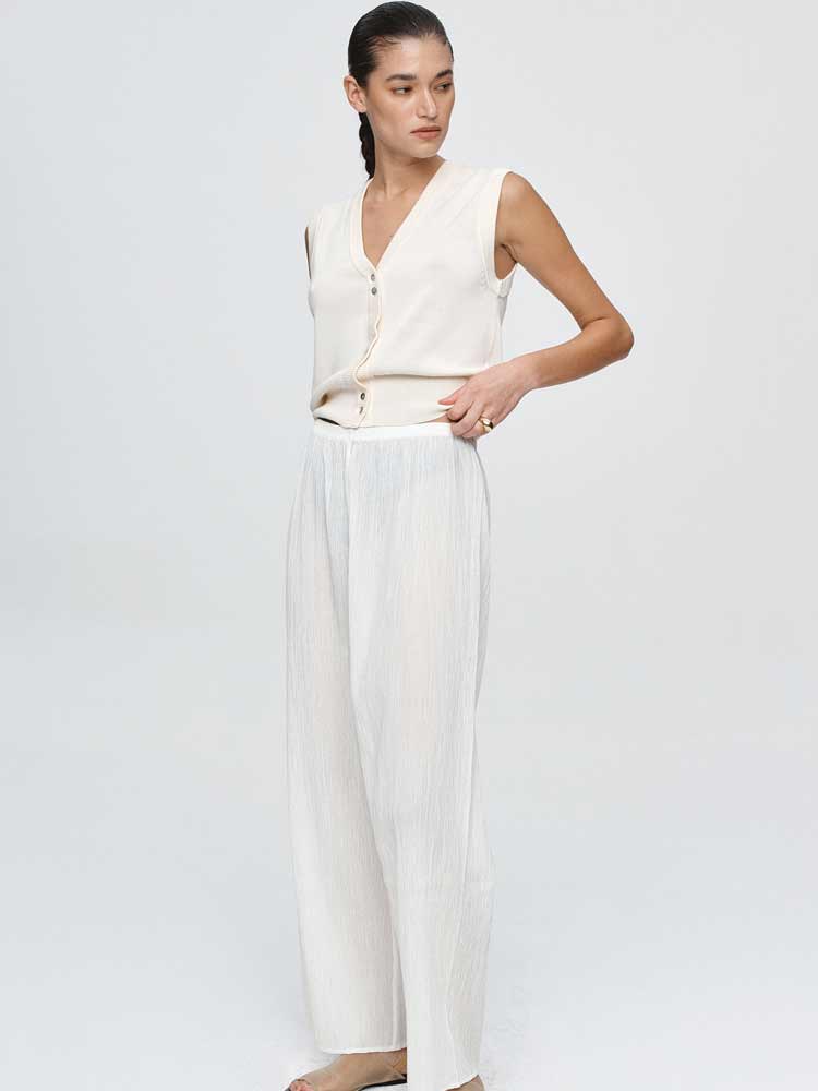 Renee Pant Ivory Crinkle