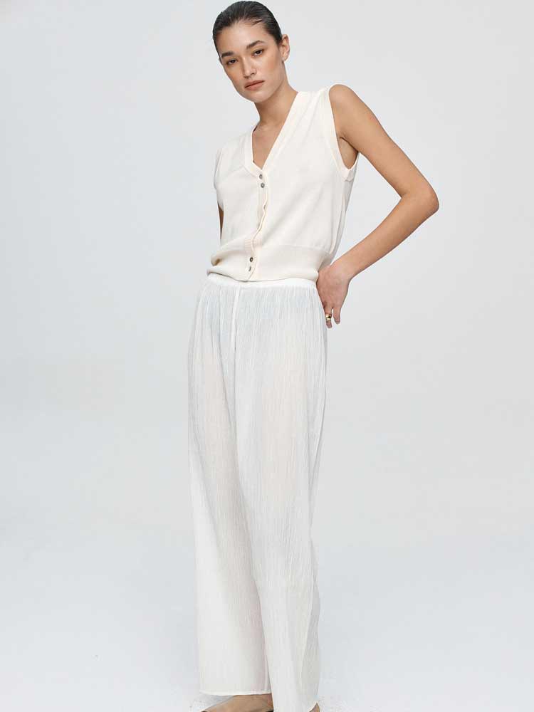 Renee Pant Ivory Crinkle