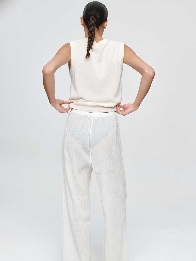 Renee Pant Ivory Crinkle