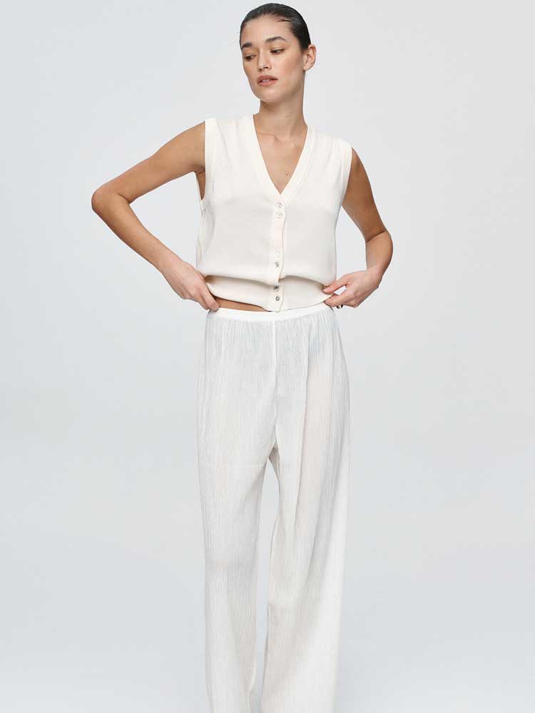 Renee Pant Ivory Crinkle