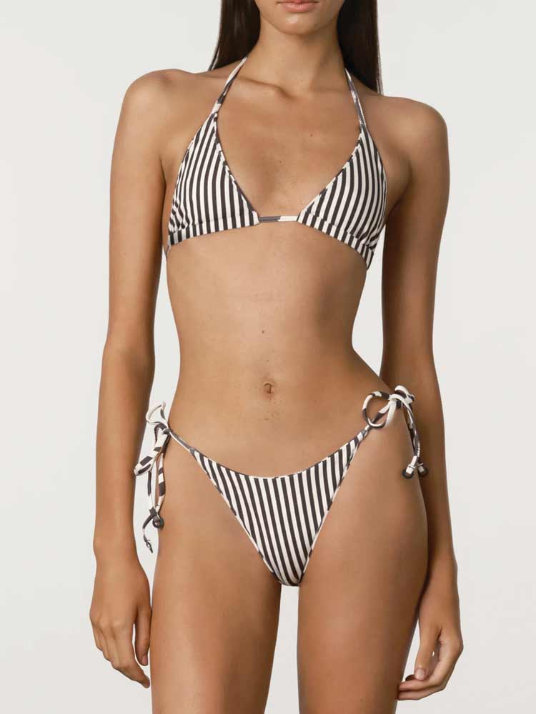 Reversible Triangle Paint Flower Bikini