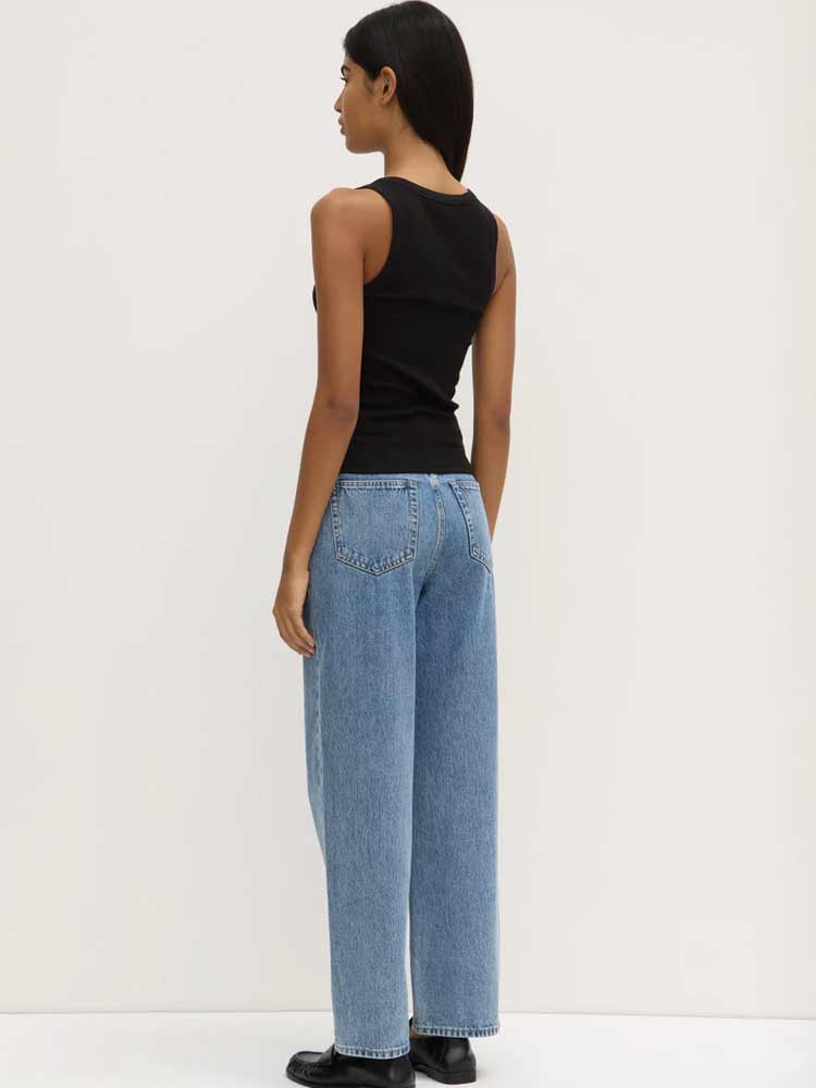 Robyn Scoop Neck Rib Tank Black