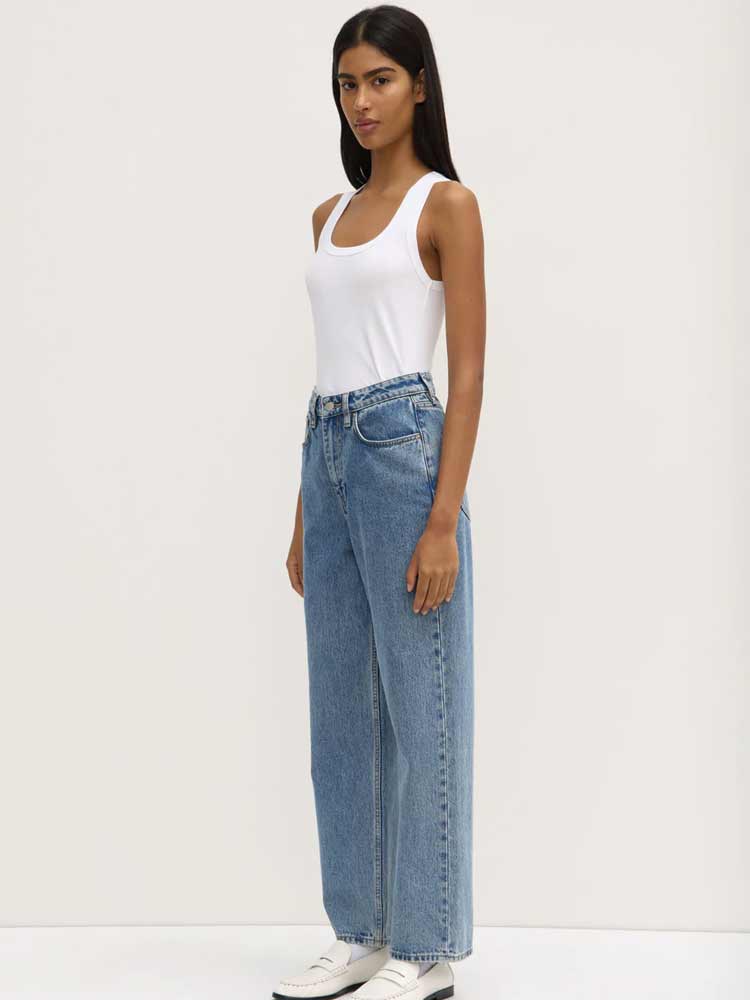 Robyn Scoop Neck Rib Tank White