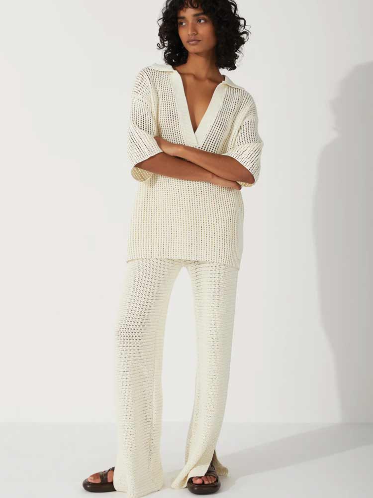 Milk Cotton Crochet Pant
