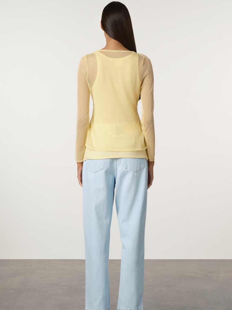 Sheer Knit Cardigan Set Butter